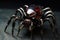 Spider on a black background. Halloween concept. 3d rendering, genetically modified robotic black widow spider, AI Generated