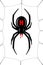 Spider Black Widow, cobweb. Red black spider 3D, spiderweb, isolated white background. Scary Halloween decoration icon