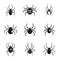 Spider bug caterpillar icons set, simple style