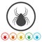Spider Circle Icon. Flat Design Vector Illustration