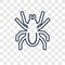 Spider concept vector linear icon isolated on transparent background, Spider concept transparency logo in outline style