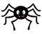 Spider. Cute toothy. Silhouette. Vector illustration. A clever hunter. Isolated white background. Halloween symbol. Flat style.