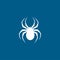 Spider Icon On Blue Background. Blue Flat Style Vector Illustration