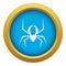 Spider icon blue vector isolated