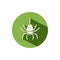Spider. Icon on a green circle. Animal vector illustration
