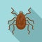 Spider parasite icon, flat style
