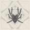 Spider and sacred geomerty  sketch vector  illustration.