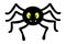 Spider. Silhouette. Cute toothy. Vector illustration. A clever hunter. A funny character with large fangs. Little centipede.