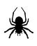 Spider symbol. Tarantula vector silhouette isolated on white background. Arachnophobia.