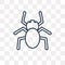 Spider vector icon isolated on transparent background, linear Sp