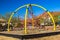 Spider Web Climbing Apparatus At Children`s Outdoor Playground