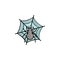 Spider on the web color gradient vector icon