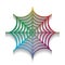 Spider on web illustration. Vector. Colorful icon with bright te