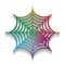 Spider on web illustration. Vector. Colorful icon with bright te