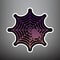 Spider on web illustration. Vector. Violet gradient icon with bl