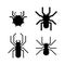 Spider web silhouette arachnid fear graphic flat scary animal design nature insect danger horror halloween vector icon.