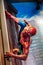 Spiderman Marvel comics in Madame Tussauds Wax museum in Amsterdam, Netherlands