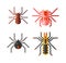 Spiders vector icons set.