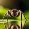 Spiders are in the wild caught on camera object bokeh blur background and blurred with the help of sunlight