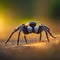 Spiders are in the wild caught on camera object bokeh blur background and blurred with the help of sunlight