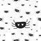 Spiders wrapping paper seamless pattern for Halloween greeting card. Simple paper cute spider texture, horror symbol