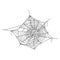 Spiderweb black icon, scary insect hanging web