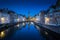 Spiegelrei canal at night, Brugge, Flanders, Belgium