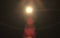 Spike ball whit streak digital red lens flare in black background horizontal frame