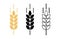 Spike wheat. Bread grain. Wheat logo. Icon bakery. Stalk oat, barley, corn, rye, malt, bran, millet, maize, rice, beer. Harvest se