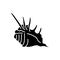 Spiked seashell black glyph icon