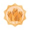 Spikelets of wheat cereal emblem flat icon design