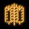 spikelets of wheat neon glow icon illustration