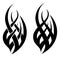 Spiky Flame Black and White Tribal Tattoo