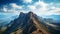 Spiky Peaks, Blue Skies, and Cloud-Kissed Heights