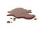 Spilled chocolate on white background