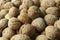 Spilled whole walnut heap. healthy food for brain. walnuts background