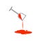 Spilled wine icon. An image of an alcoholic drink pouring out of a wine glass. Isolated vector on white background.