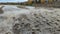 Spillway in Maykop dam, dirty water in river