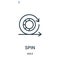 spin icon vector from agile collection. Thin line spin outline icon vector illustration