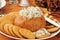 Spinach artichoke dip in a bread bowl