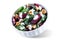 Spinach beet goat cheese walnuts salad on a white isolated background