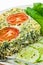 Spinach and feta cheese quiche