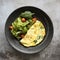 Spinach Omelete and Healthy Green Salad
