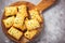 Spinach puff pastries with feta cheese.