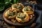 Spinach puffs with addition of Gorgonzola cheese