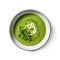 Spinach puree soup top view