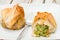 Spinach and ricotta filo pastry parcels