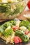 Spinach and rotini pasta salad