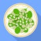 Spinach salad icon, flat style