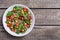 Spinach salad with quinoa , tomatoes and chickpea